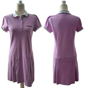 Brooks Brothers Women's Lavender Short Sleeve Polo Shirt Dress Sz Medium